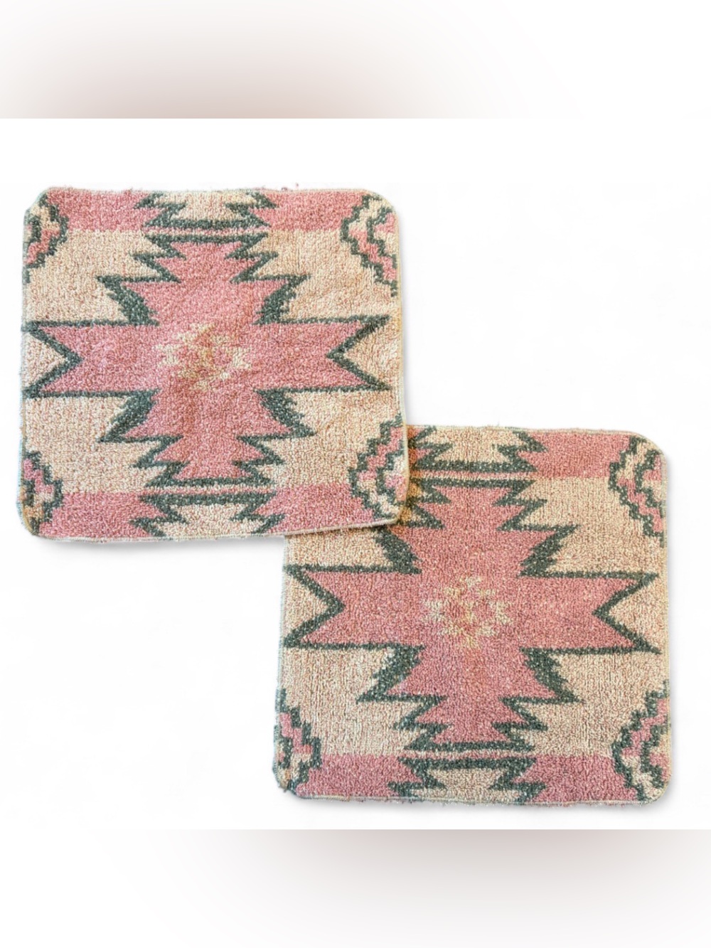 Ralph Lauren Vintage Boho Western Aztec Geometric Hand Towels Cotton Washcloth